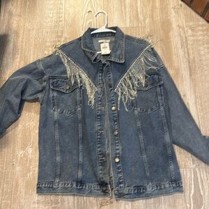 Jeans bedazzled fringe